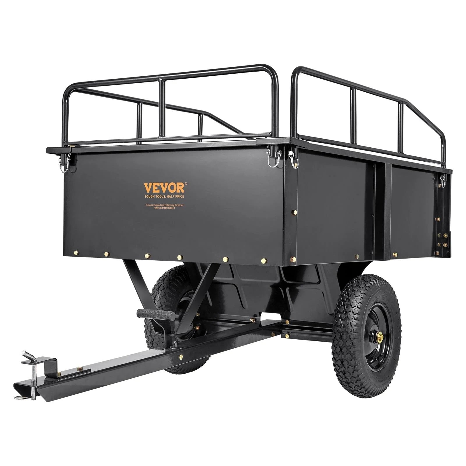 VEVOR Utility Dump Trailer til ATV'er – 680 kg, 425 L – Kraftigt stål med aftagelige sidegelændere