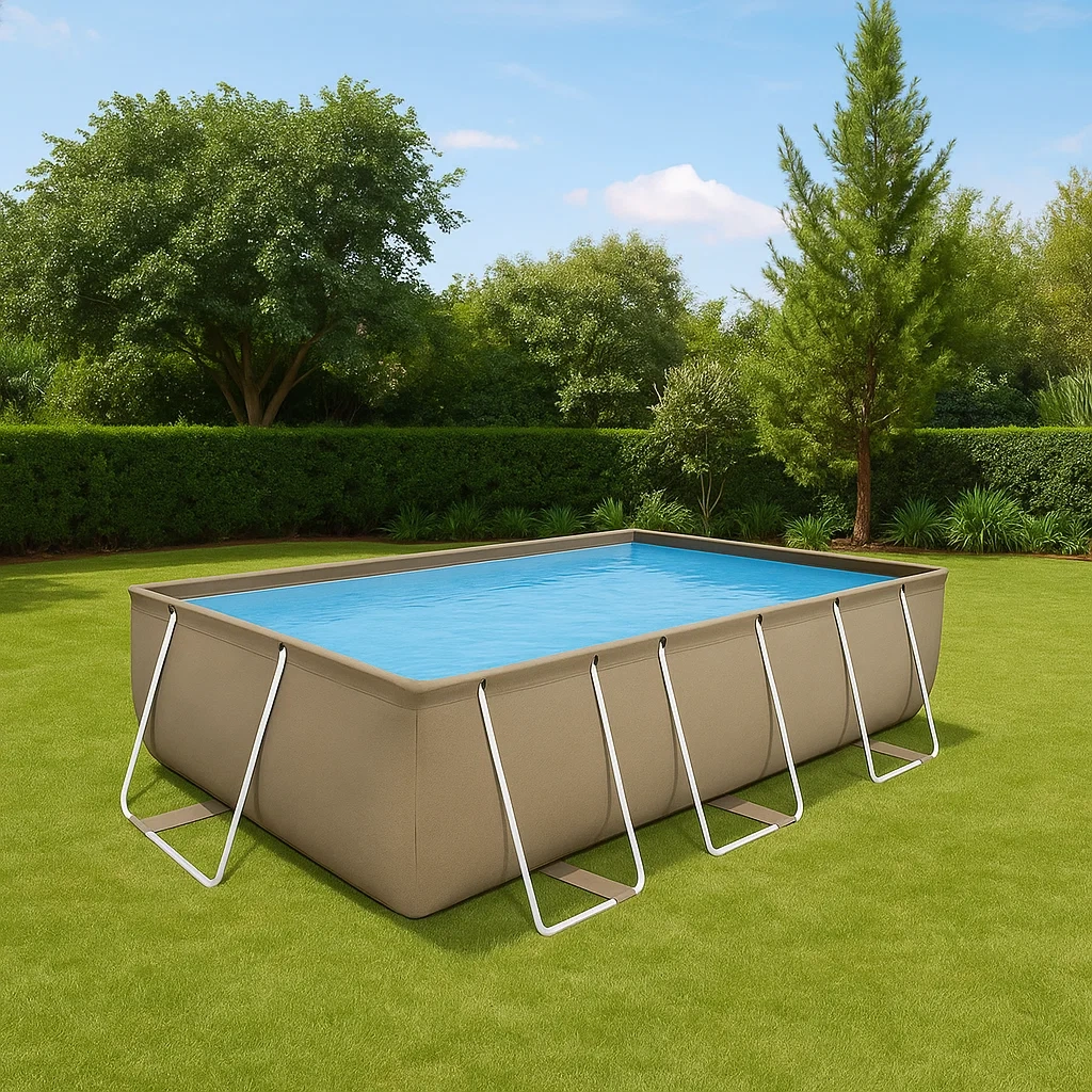 Piscine tubulaire rectangulaire, 7200 L, PVC et acier, beige, installation hors sol, 300 x 200 x 75 cm - zlJ3WU9IyL9E