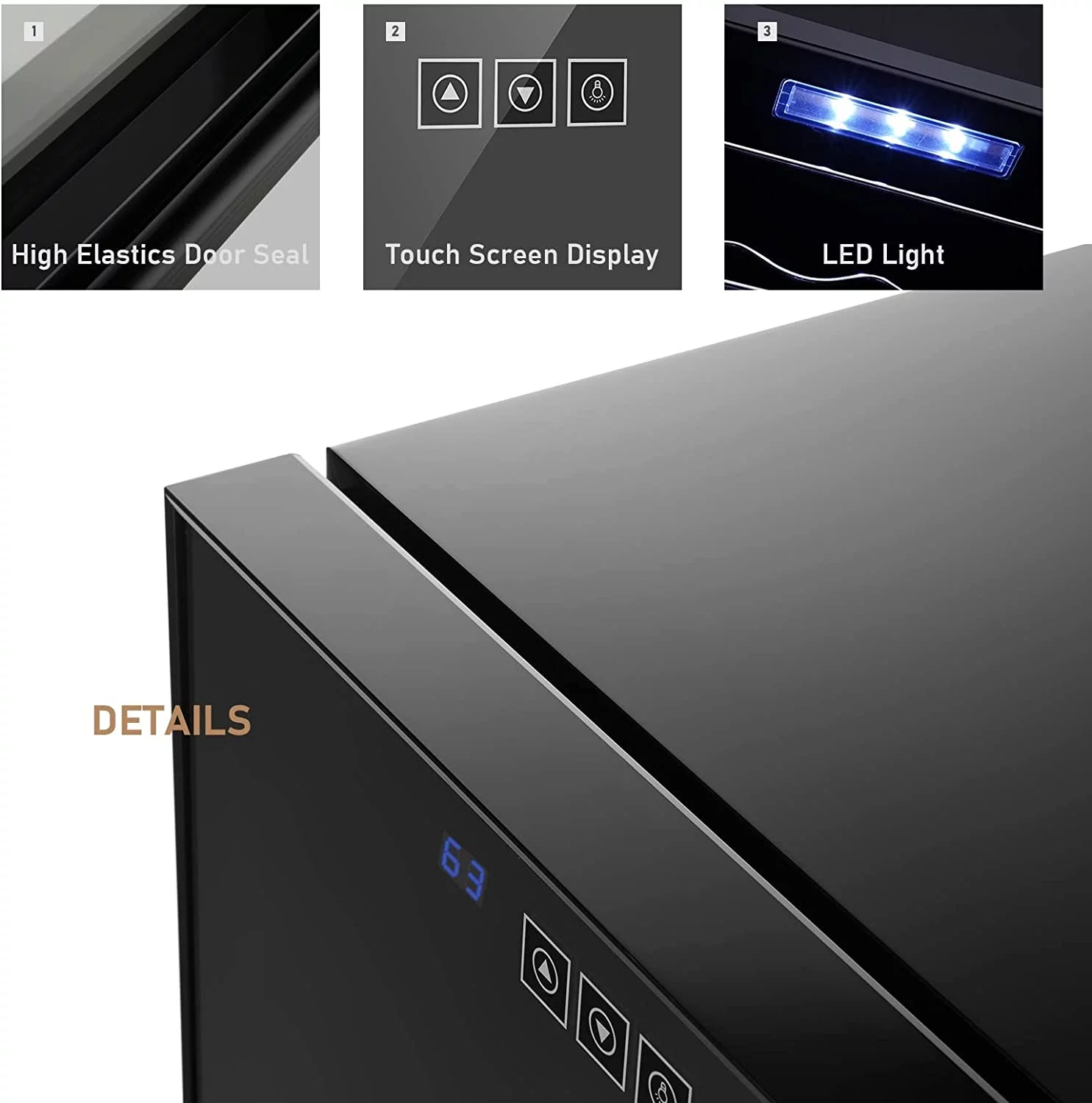 JINJUNYE Weinkühlschrank 2025. Kompakter Weinkühlschrank für 12 Flaschen. Mini-Weinkühlschrank für die Arbeitsplatte mit Temperaturregelung. Freistehender Weinkühlschrank mit Glastür für Zuhause, Büro und Bar. Geschenkidee für Männer