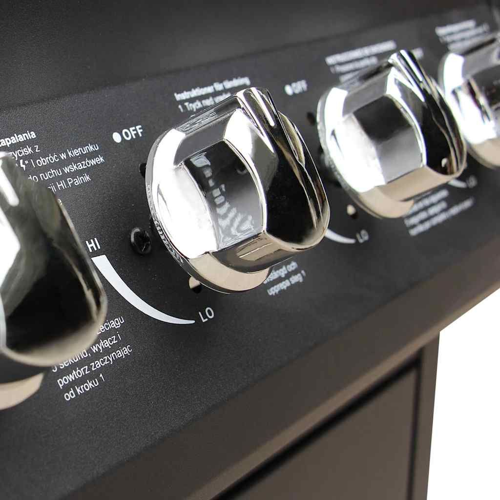 Vidaxl Gasgrill mit 6+1 Brennern, Schwarz