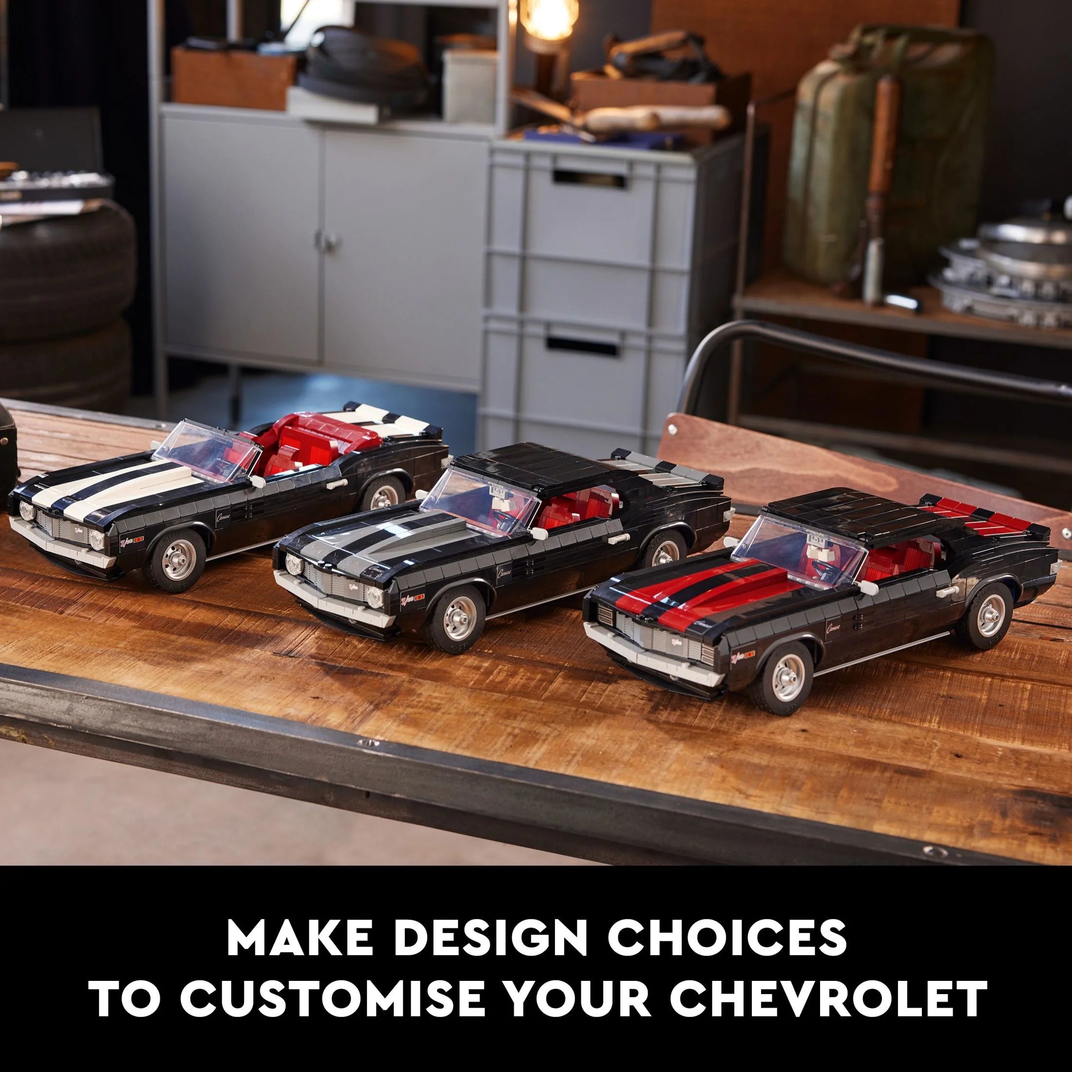 LEGO Icons Chevrolet Camaro Z28 10304 – Tilpasseligt klassisk bilbyggesæt til voksne, amerikansk vintage sportsvogn, god gaveidé