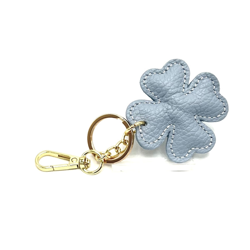 Italian Leather 4-Leaf Clover Keyring & Bag Charm