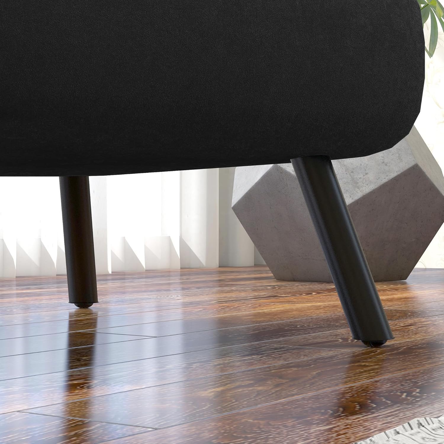 HOMCOM Schlafsofa, 2-Sitzer, Klappsofa, Samtbezug, 5-fach verstellbare Rückenlehne und gepolsterte Kissen, für Büro, Schlafzimmer, Wohnzimmer, 102 x 73 x 81 cm, Beige