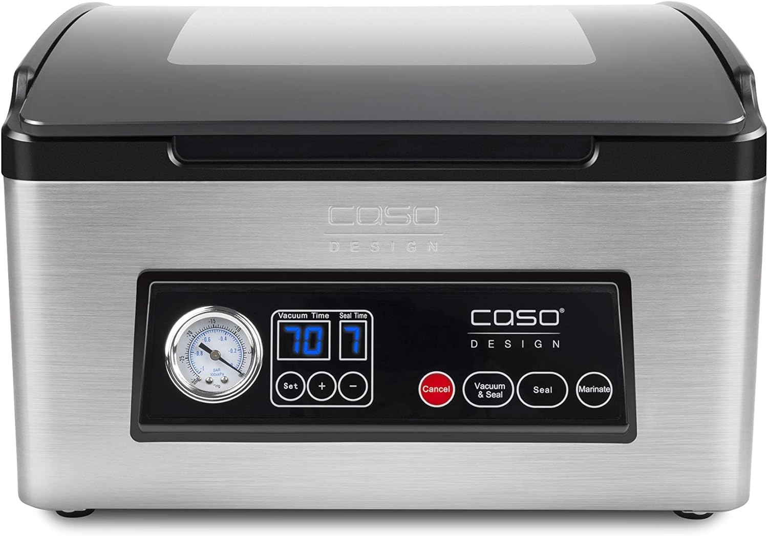 CASO VacuChef 40 – Professioneller Kompakt-Vakuumierer – Leistungsstarke Vakuumleistung von 70 l/min – 3-Liter-Kammer – Edelstahl