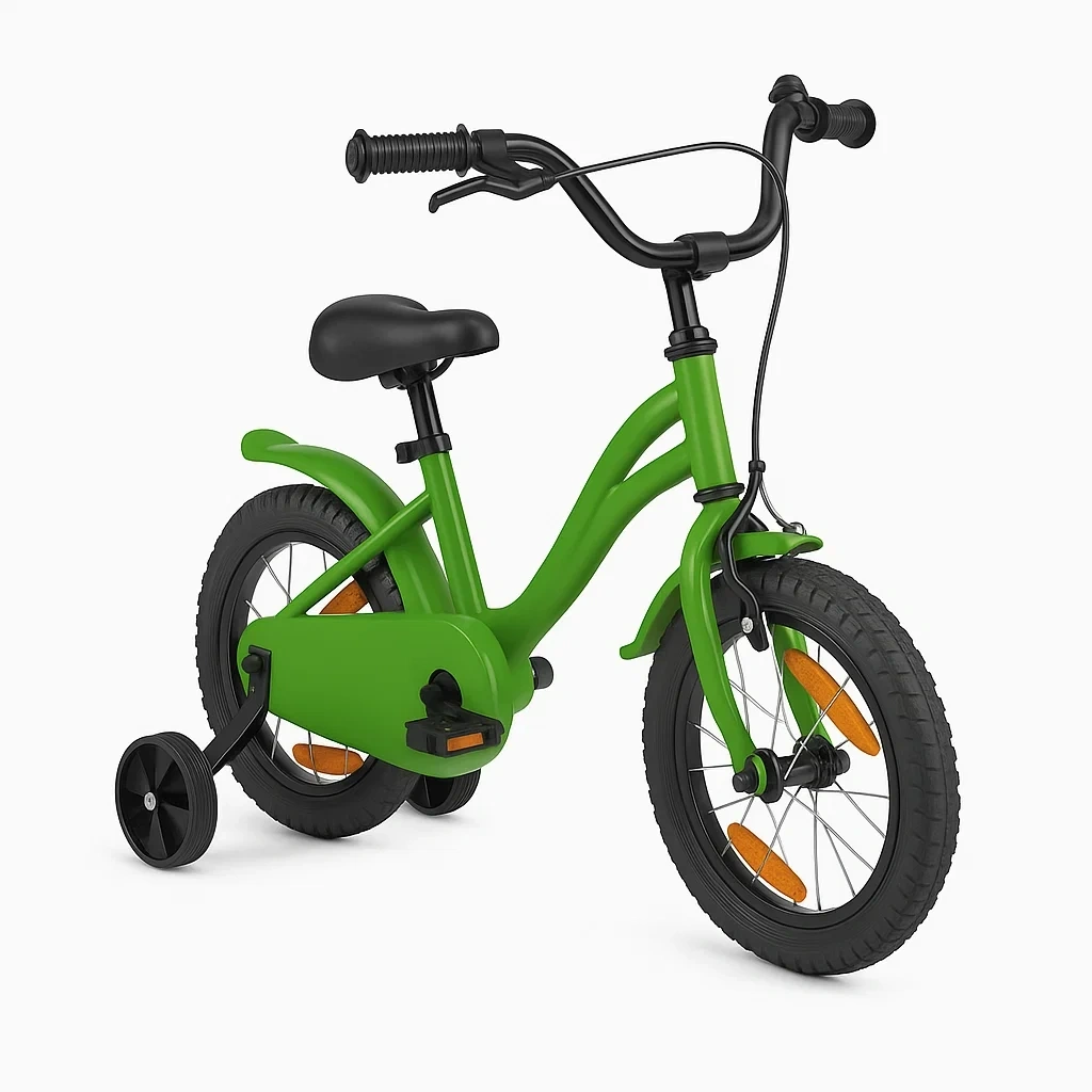 Vélo enfant 14 pouces vert, convient aux enfants de 3 à 5 ans - cKtxszHN13Hj