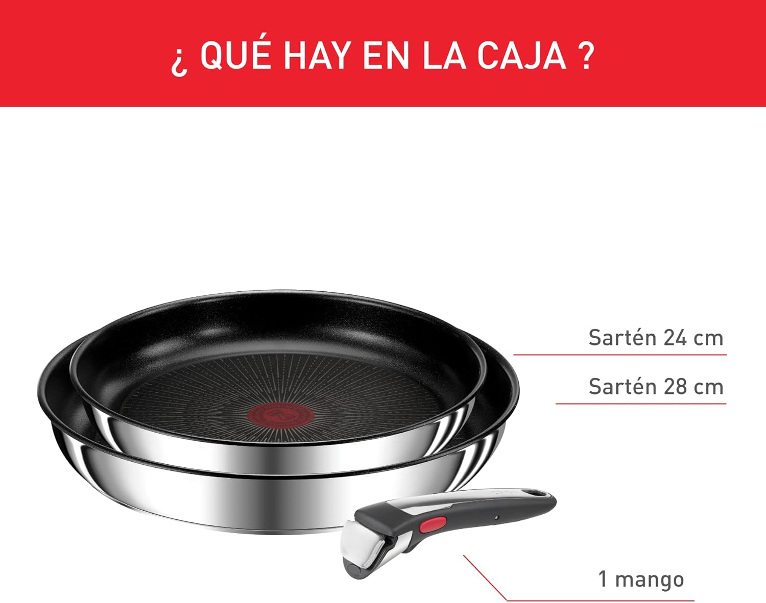 Tefal Ingenio Preference On Set: 2 Bratpfannen (24/28 cm) + 2 Stielkasserollen (16/20 cm) + 24 cm Topf + 26 cm Wok + 2 abnehmbare Griffe + 5 Zubehörteile | Induktionsgeeignet, antihaftbeschichtet, PFOA-frei