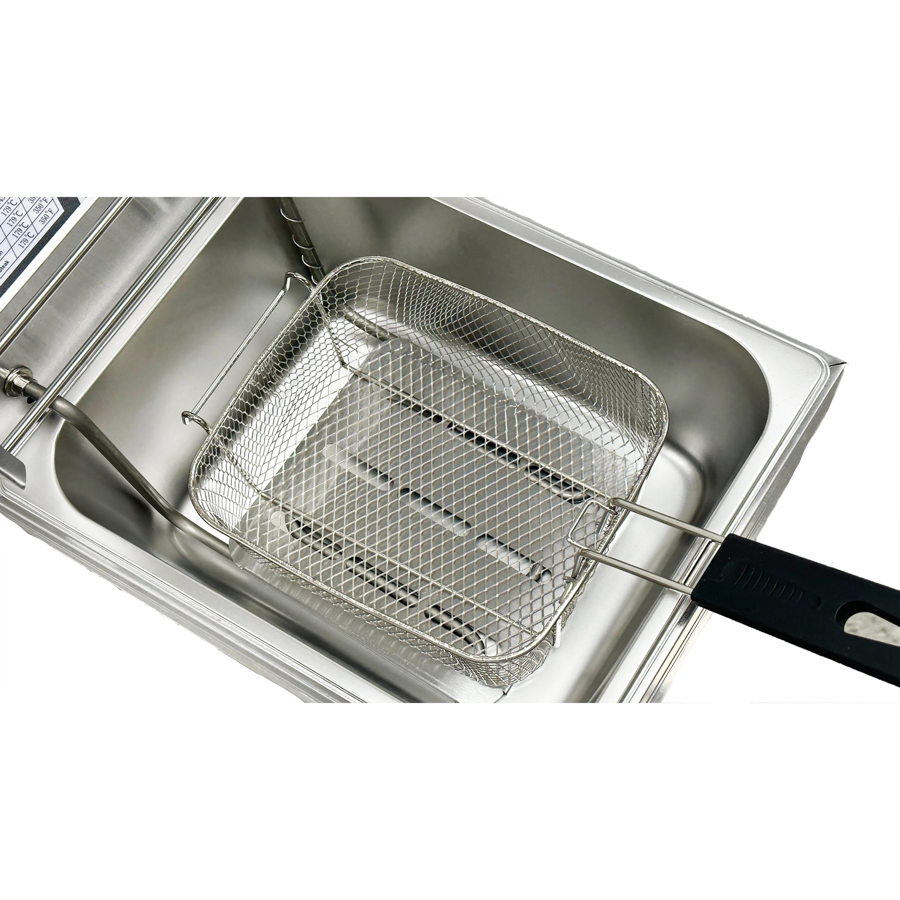 Friteuse électrique de 1600 W. Grande friteuse de comptoir en acier inoxydable. Friteuse multifonctionnelle robuste. Réservoir unique de 2,5 gallons (9,5 litres) de qualité professionnelle.