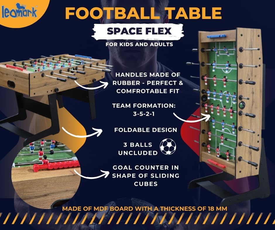 Leomark Spieltisch aus Holz für Kinder und Erwachsene | Spielspaß zu Hause oder auf Partys, Familienunterhaltung | Stabil, lehrreich und einfach aufzubauen