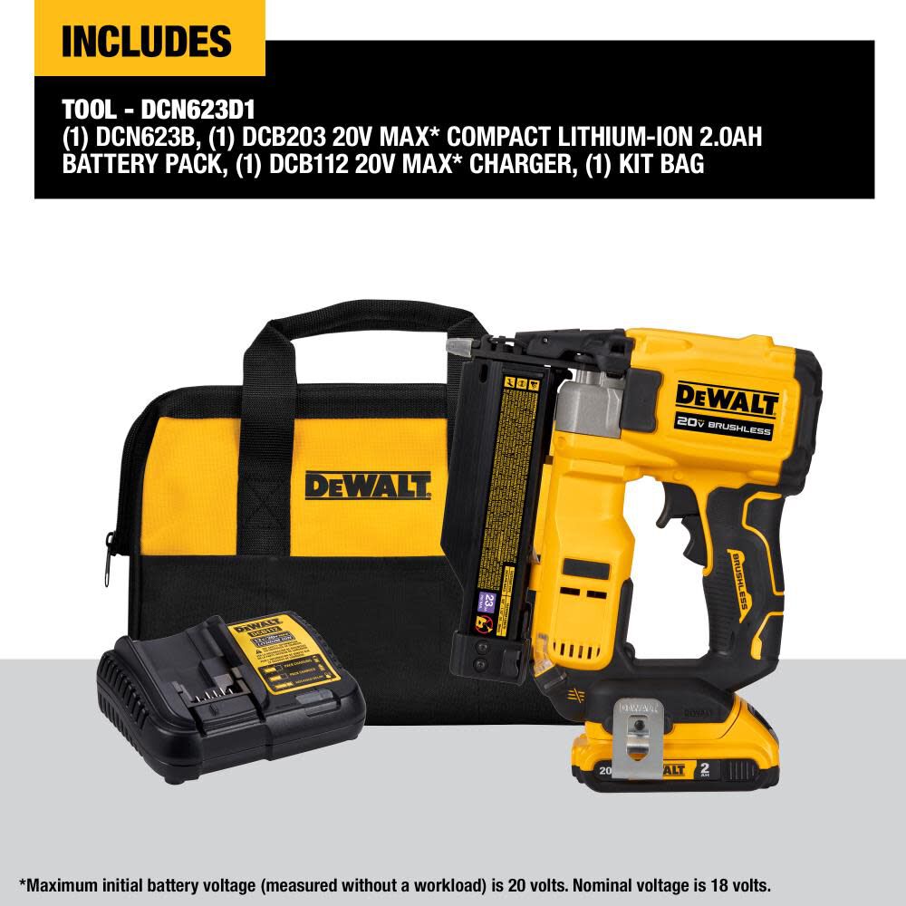 ATOMIC Compact Series 20V MAX Akku-Nagler-Set 23 Ga. DCN623D1 – DEWALT