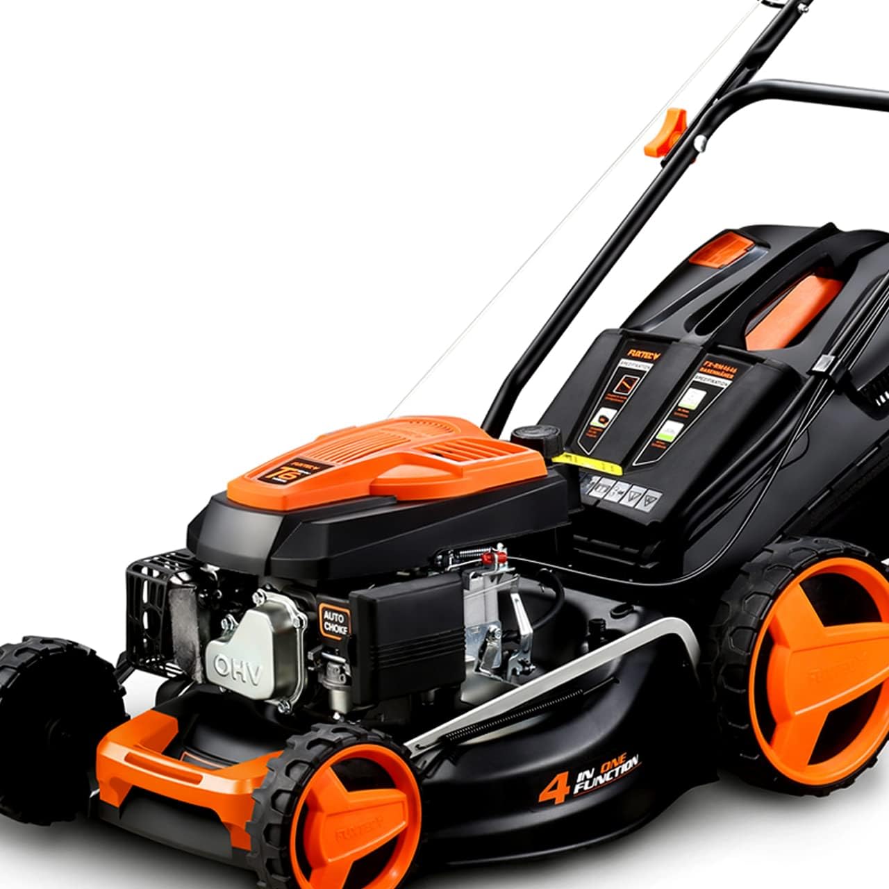 FUXTEC FX-RM4646ECO Benzin-Rasenmäher, 46 cm Schnittbreite – Leistungsstarker 146-cm³-Benzinmotor, leicht zu reinigendes 3-in-1-Mulchsystem (2,6 kW) mit 50-Liter-Grasfangkorb