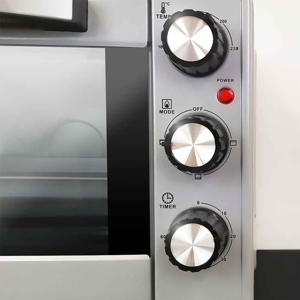23-Liter-Multifunktions-Elektro-Tischbackofen – HR-23Silber – 1600 W – Grau