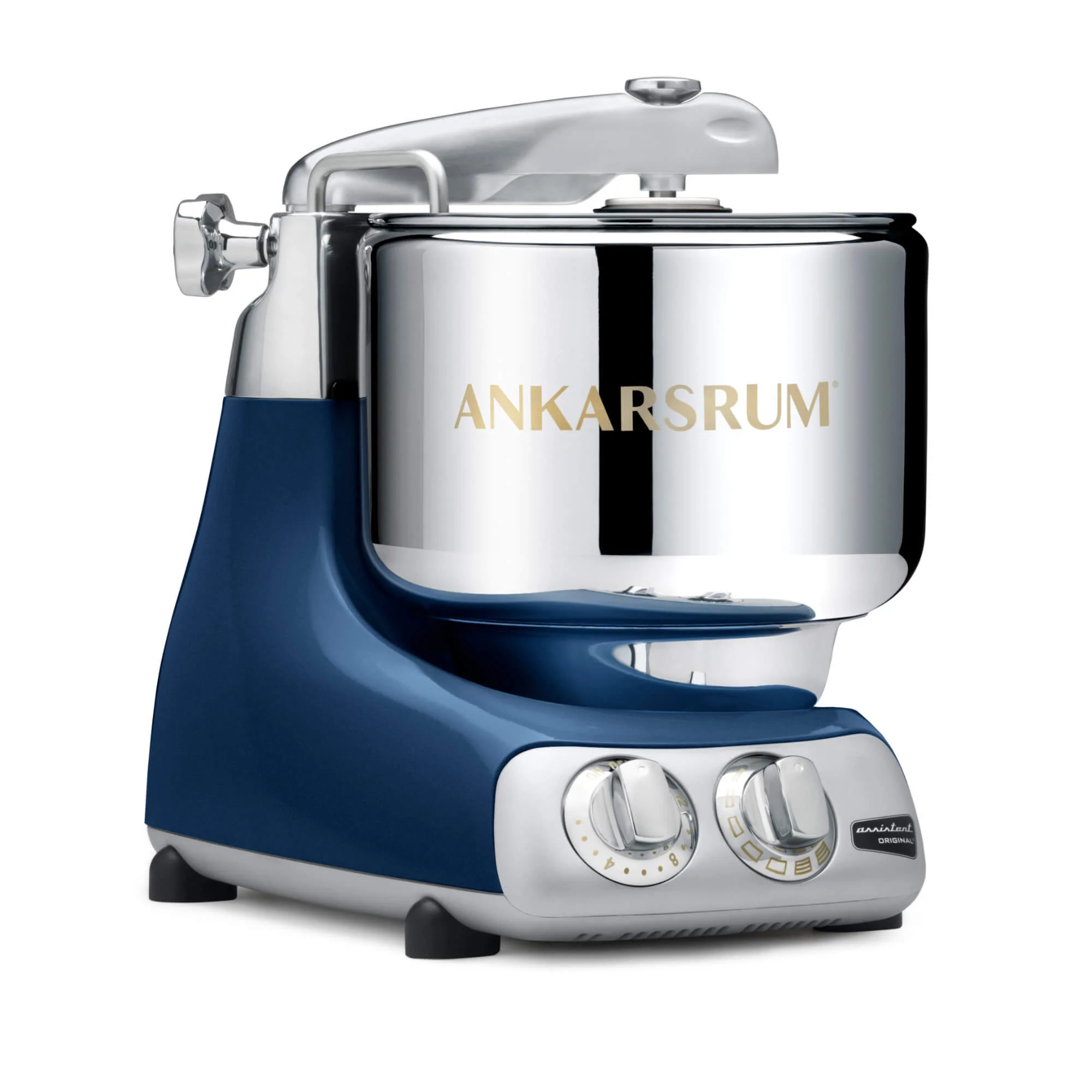 2025 Ankarsrum Assistent Original 6230 foodprocessor – 600 W. 7 L skål i rustfrit stål. Oceanblå. Alsidigt tilbehør. Stille drift.