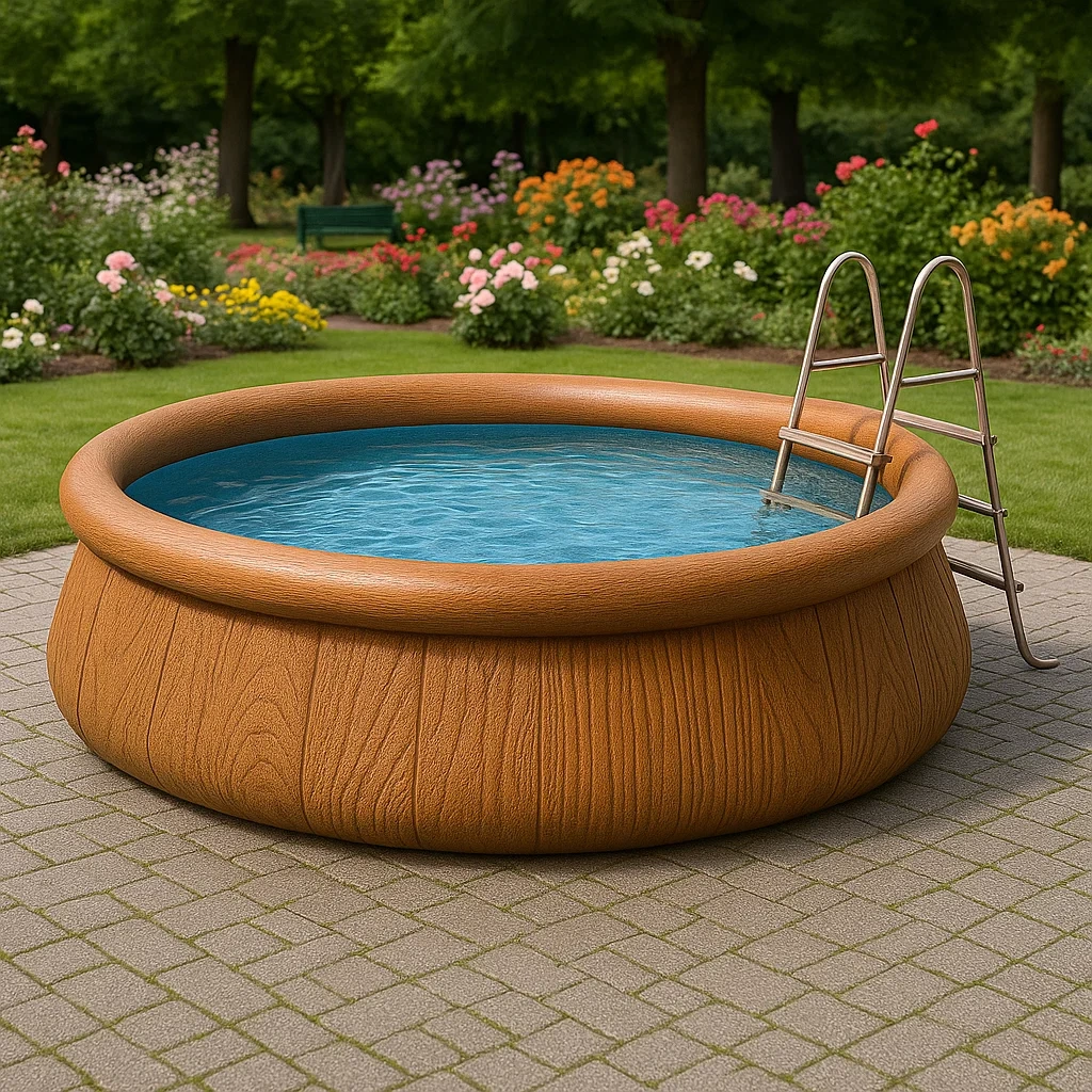 Piscine amovible 396x100 cm avec pompe de filtration, couleur marron HwYWATXE57fT