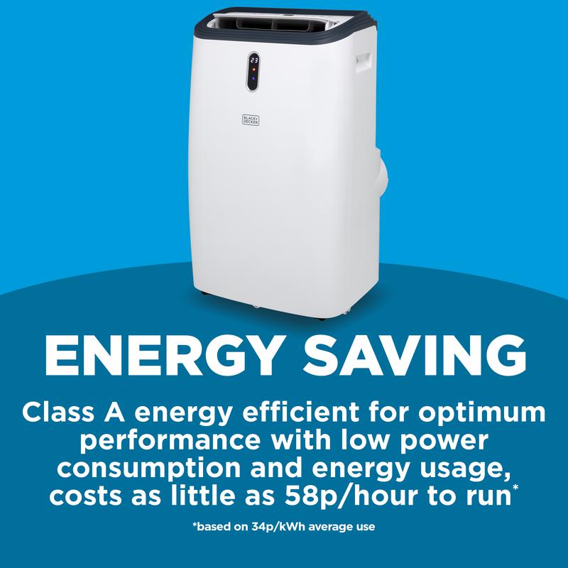 Black+Decker BXAC40018GB 3-i-1 bærbar smart klimaanlæg 16000 BTU