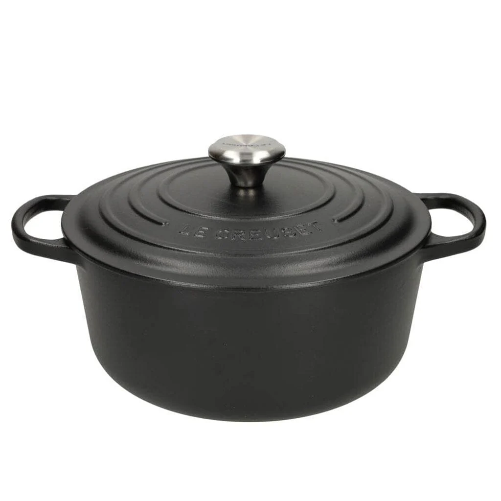 2025 Le Creuset - Signature Rund Mat Sort Stege-/Sauterpande 26 cm 5,3 l (Sort Indvendigt)