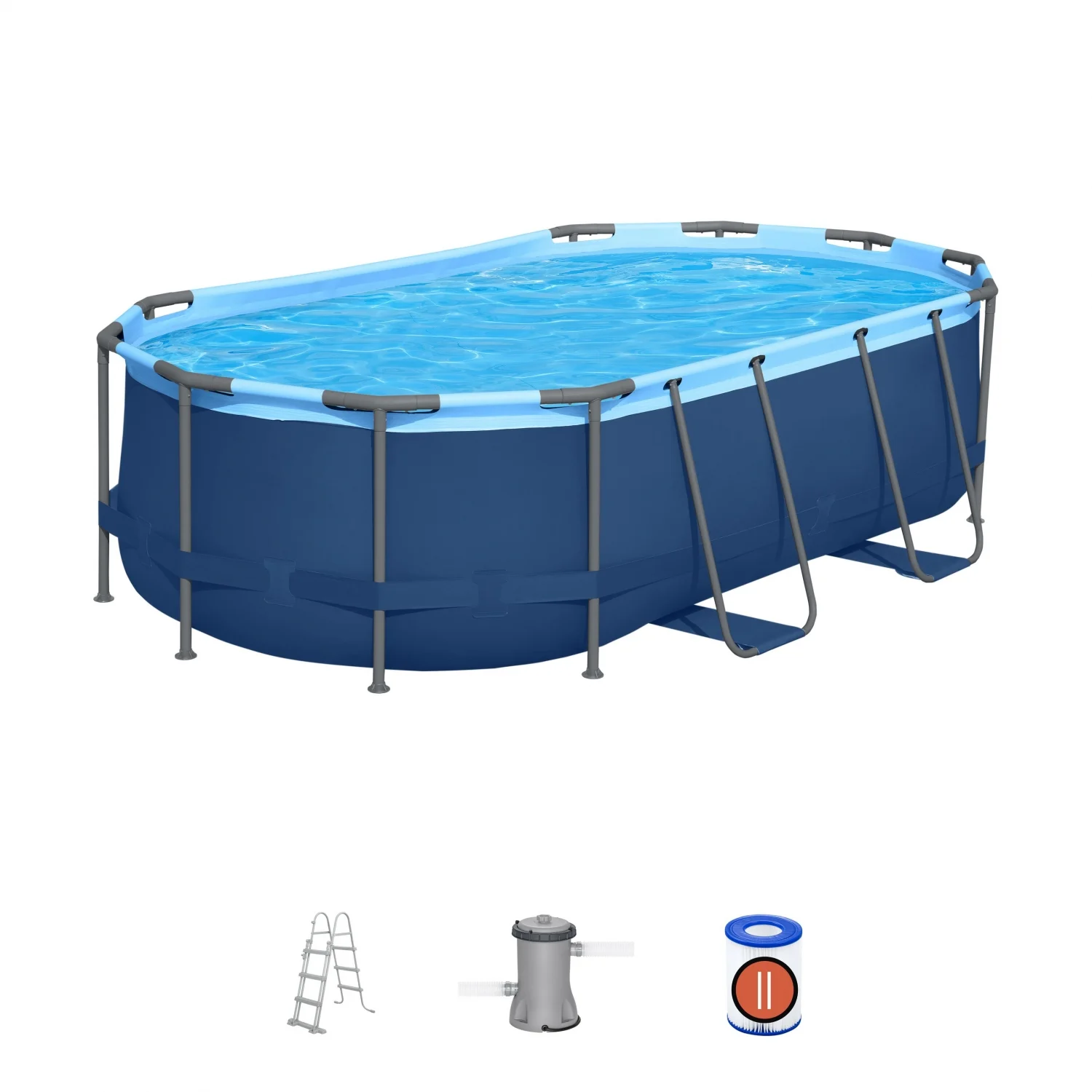 Ovaler Röhrenpool 427x250x100 cm Schildkröte