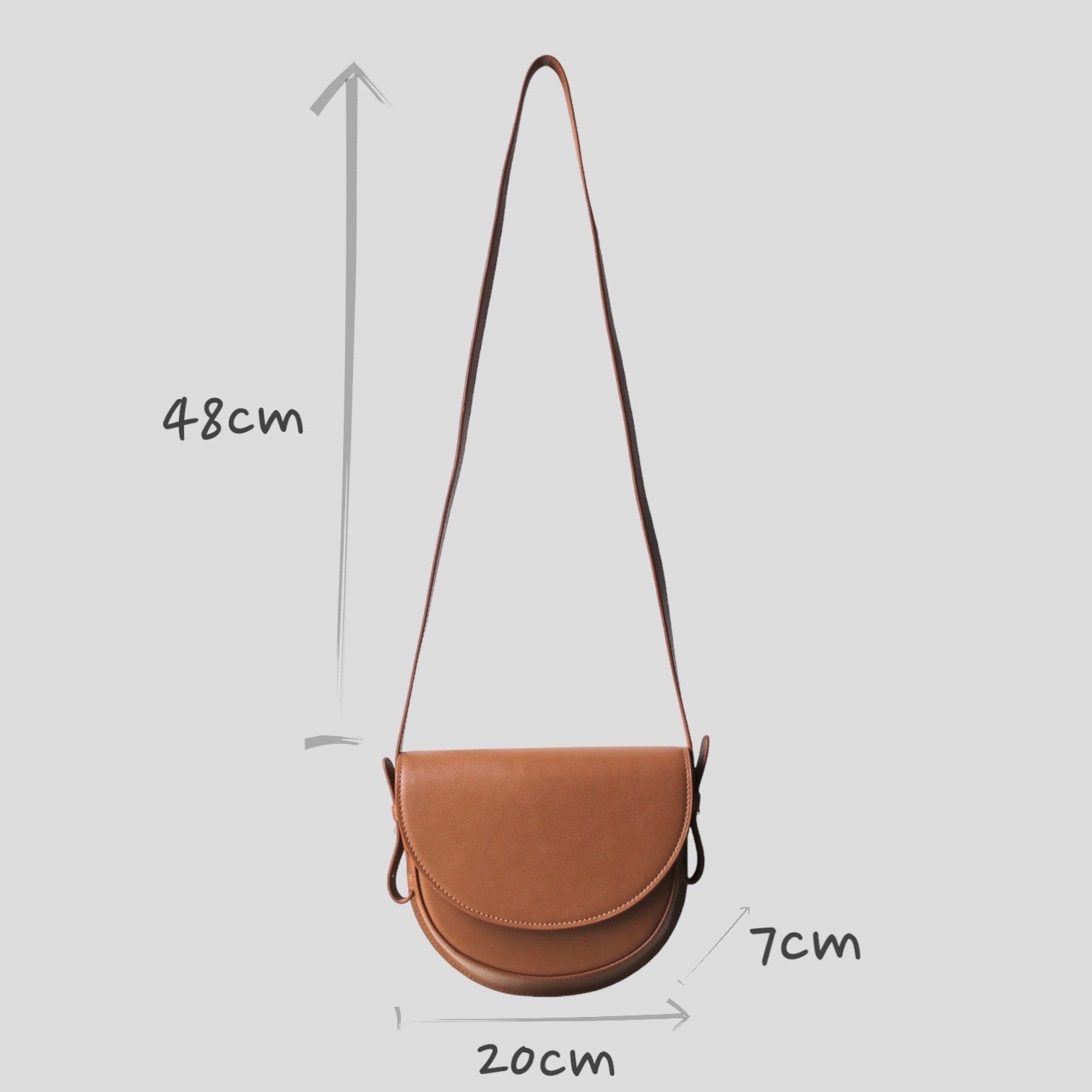 Coco - Apple Leather Saddle Bag - Brown