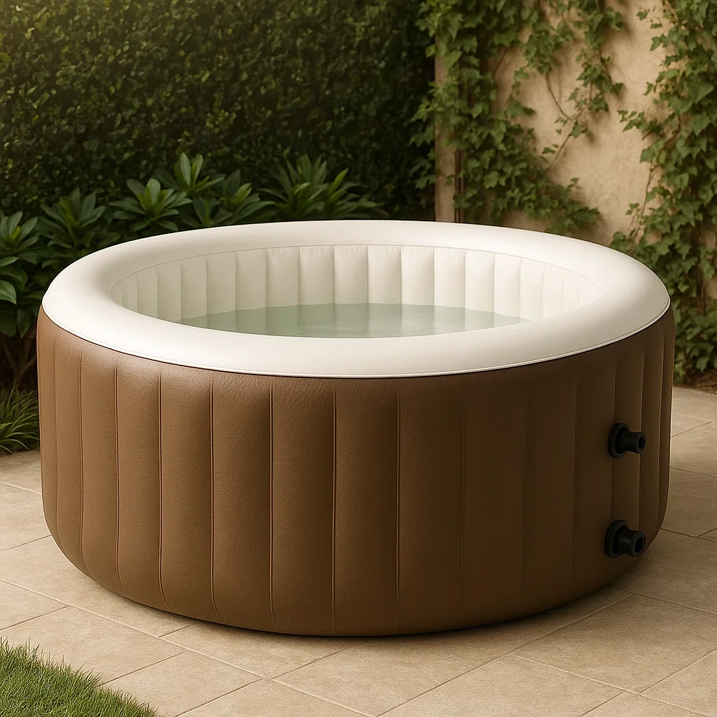 Spa gonflable 178 x 178 x 71 cm, 4 places, coloris marron clair/blanc azepyZF326UT