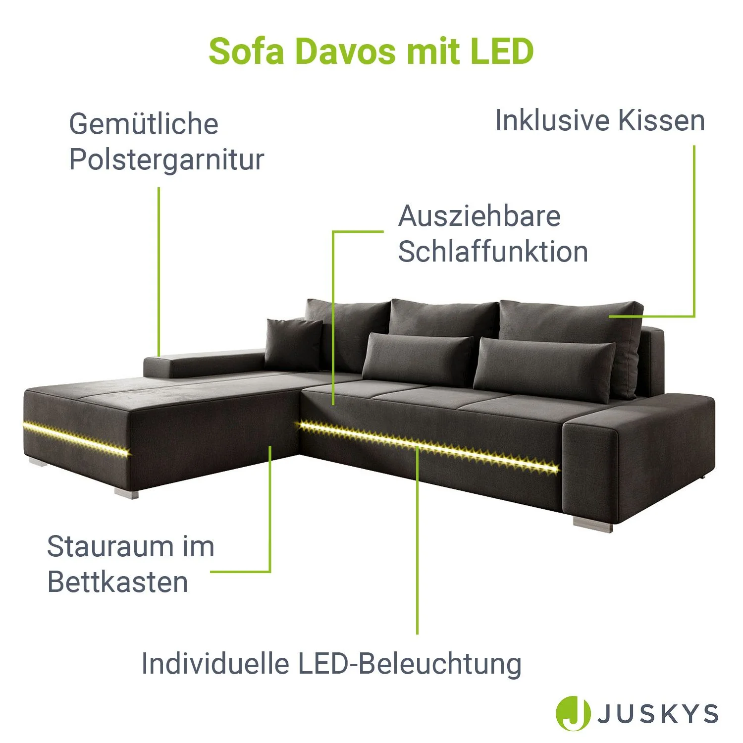 2025 Davos Sofa mit LED