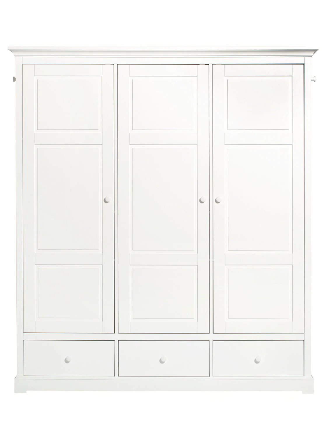 2025 Seaside 3-dørs garderobe - Hvid