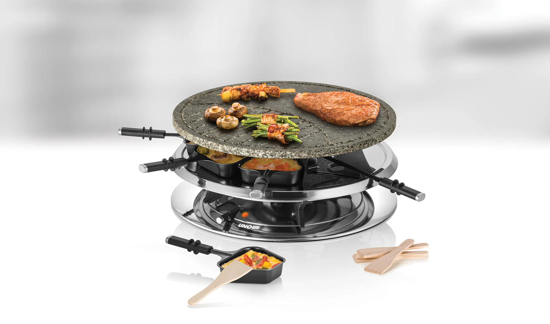 2025 Raclette Multi 4 en 1 – Kit à raclette polyvalent avec livre de recettes