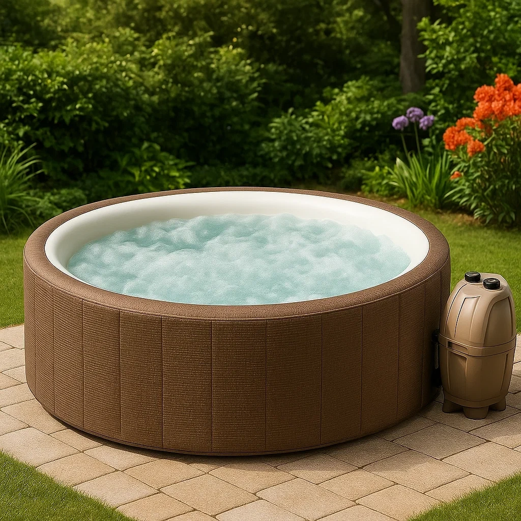 Spa gonflable, 196 x 196 x 71 cm, 4 personnes, rond, couleur marron izPktnz378dU