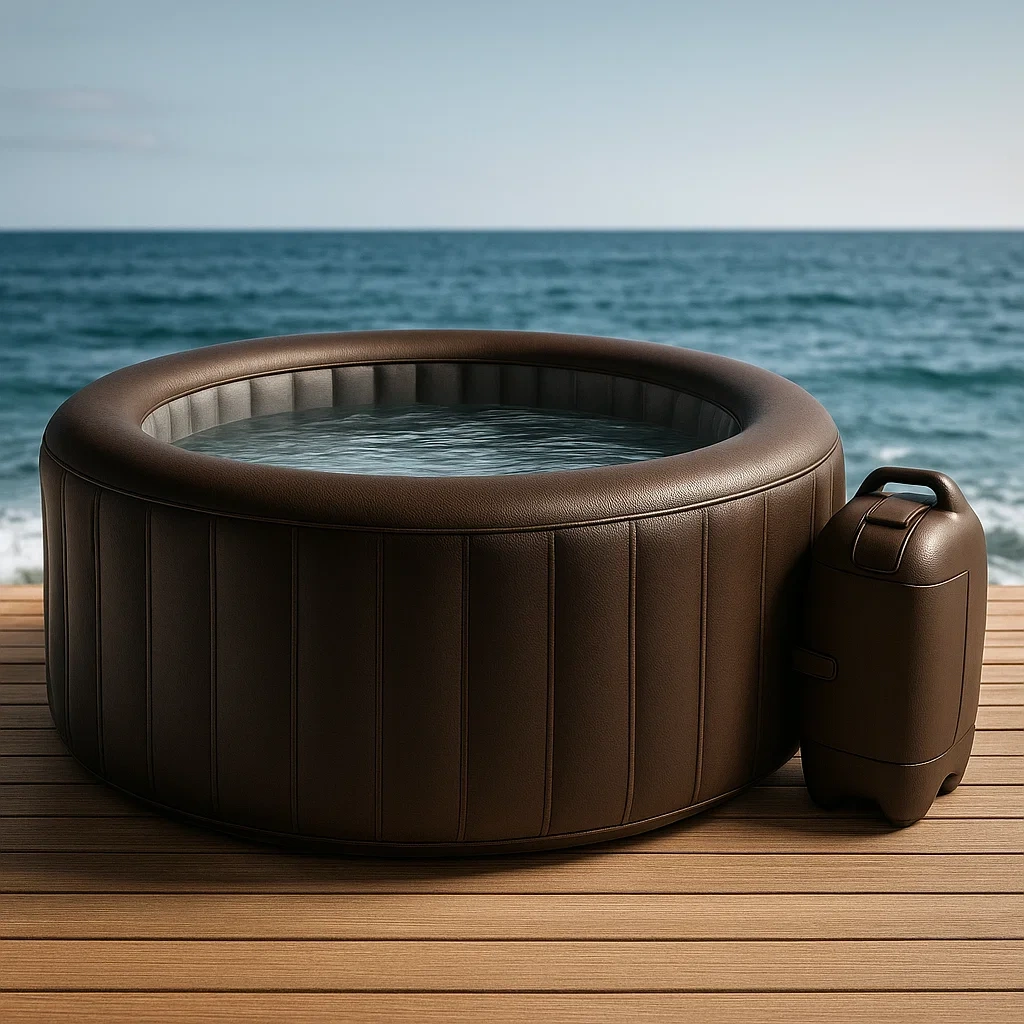 Spa gonflable rond marron 180 x 70 cm, 4 places, CSCAnZN345yU
