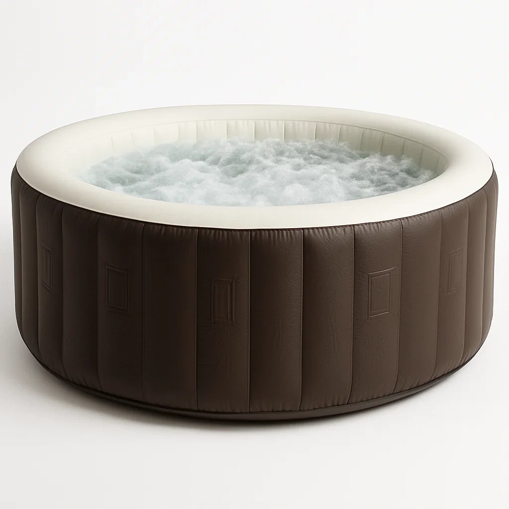 Spa gonflable 196 x 196 x 71 cm, 4 places, rond, marron foncé/blanc, eKyirnX322jZ