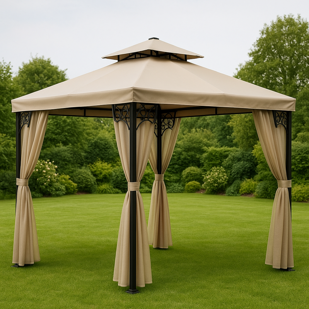 Gazebos 300x300x280 cm beige hzEROQK425mq
