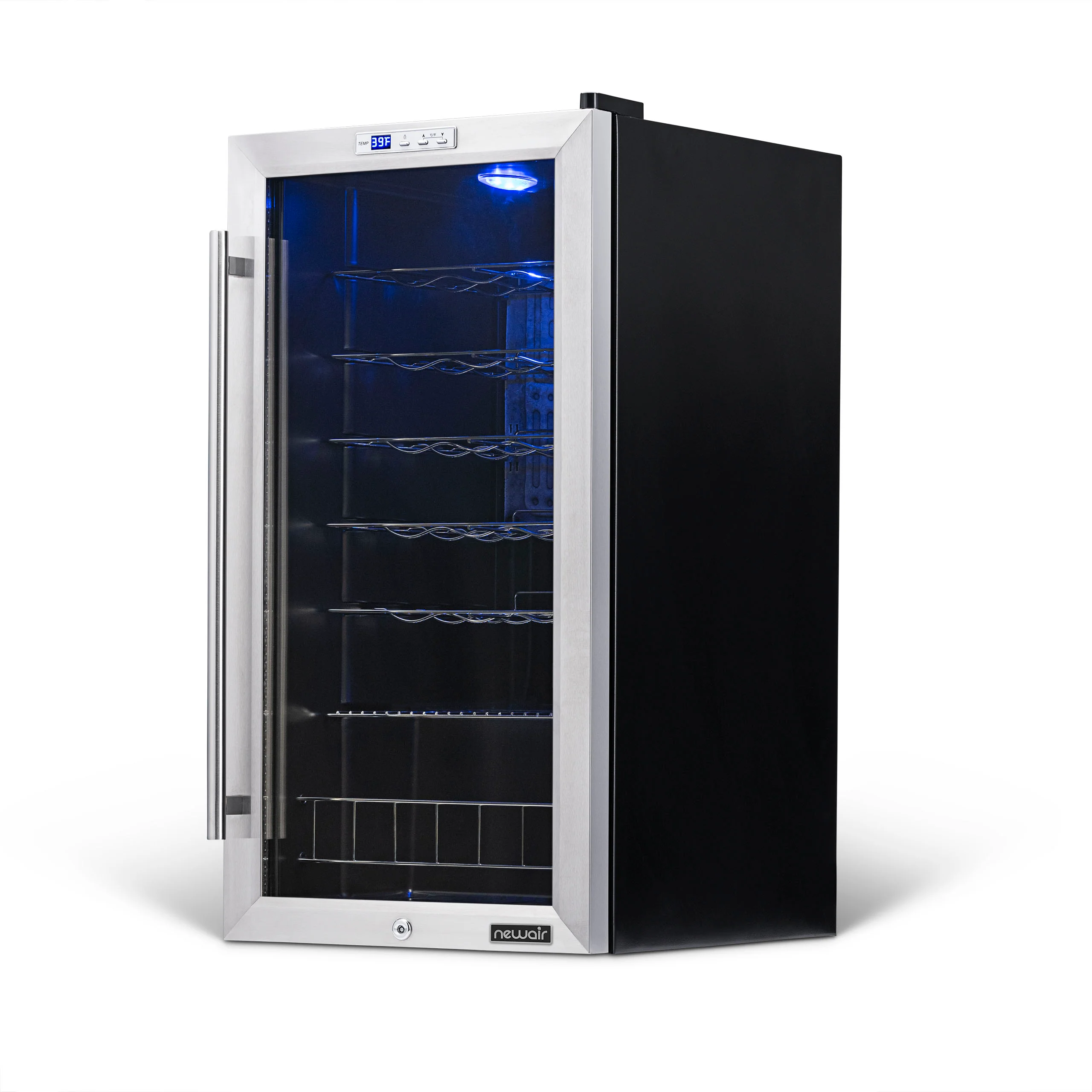 2025 Newair® Fritstående vinkøleskab i rustfrit stål – 27 flasker – 16,9