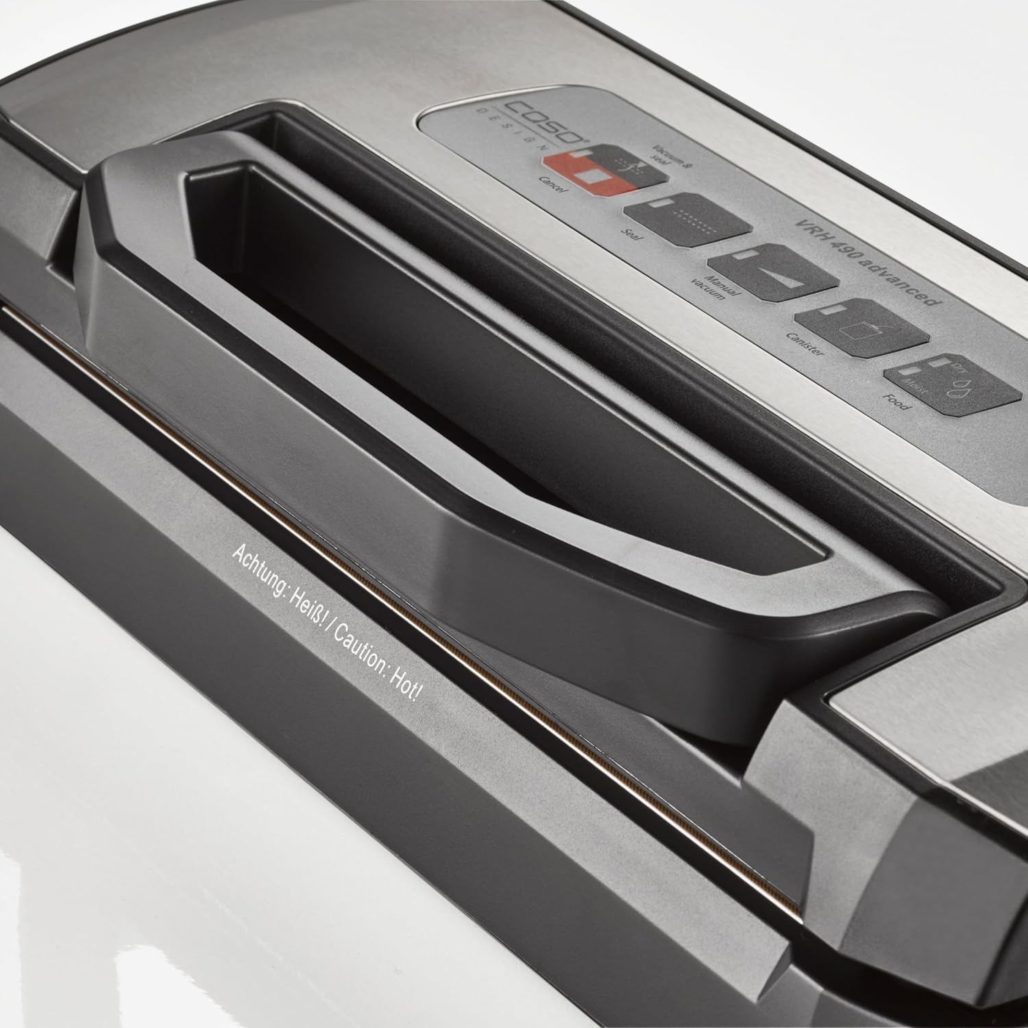 CASO VRH 790 Advanced Pro – Hochwertiger Vakuumierer für den privaten und professionellen Einsatz – Bis zu 200 Vakuumierzyklen in Folge möglich – Automatisches Vakuumieren von Flüssigkeiten – Edelstahl