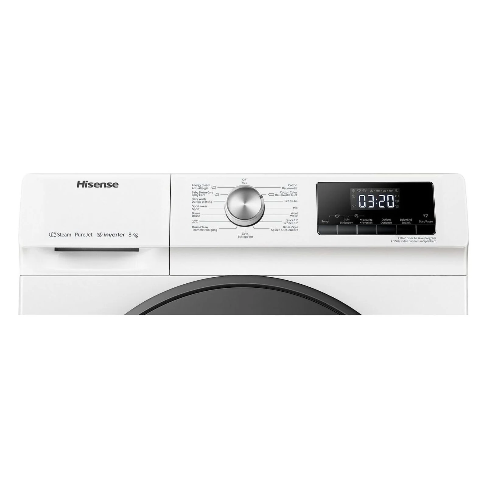 Hisense WFQA8014EVJM Frontlader-Waschmaschine, Baujahr 2025. 8 kg. 1400 U/min. Weiß.