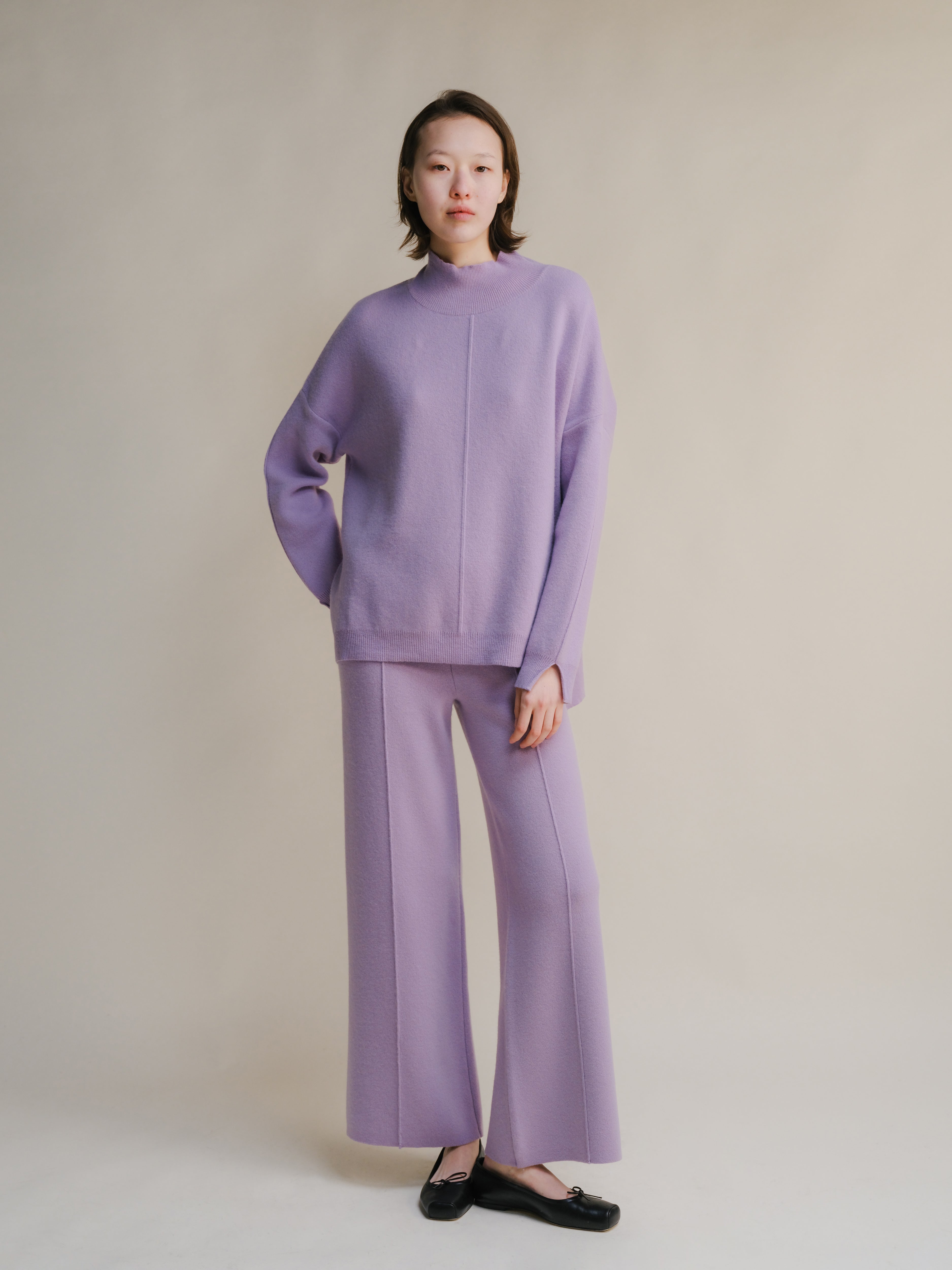 Wool & Cashmere Mix Solid Maxi Turtleneck Sweater