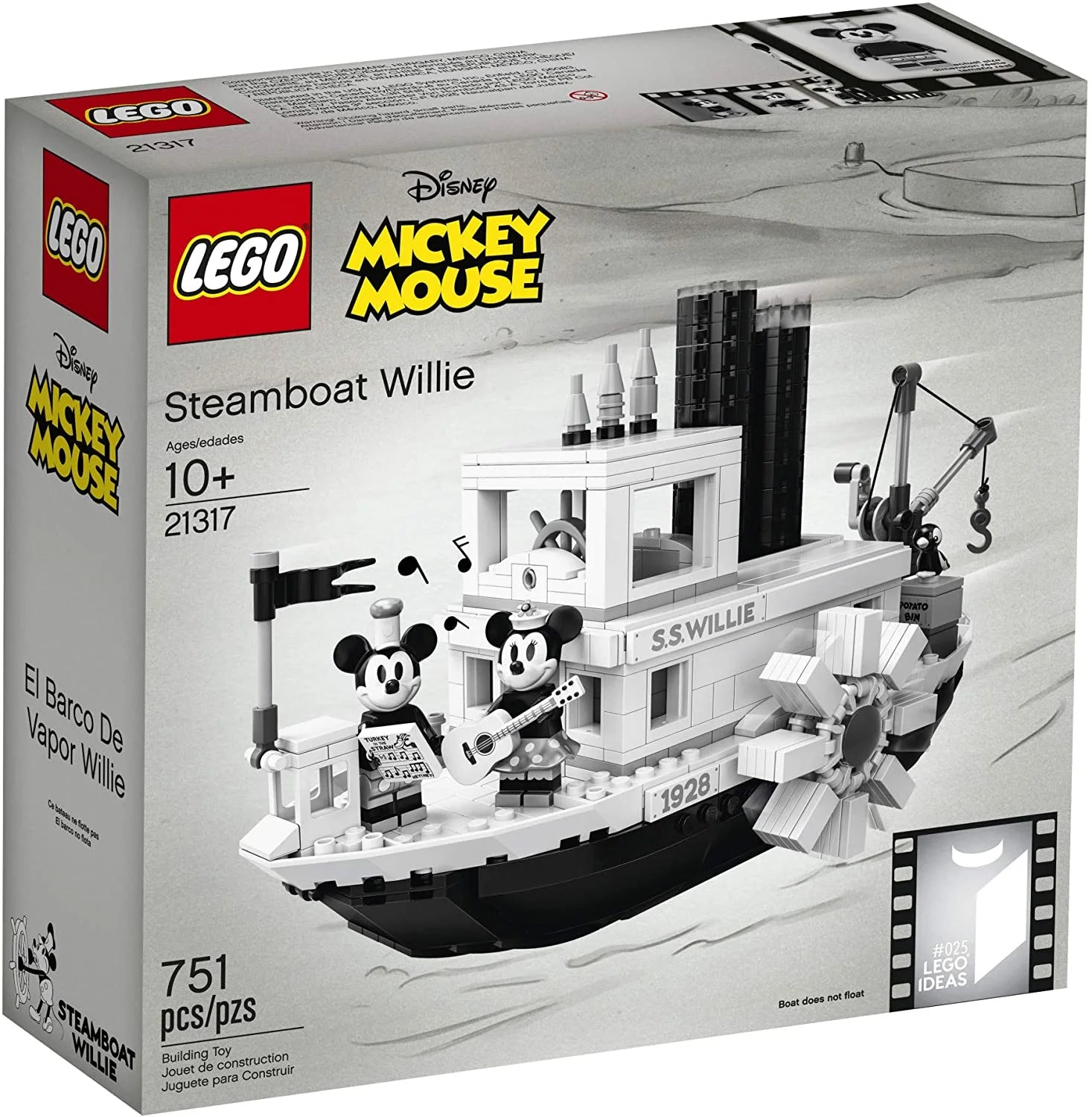 LEGO Ideas 21317 Disney Steamboat Willie – Bauset (751 Teile)