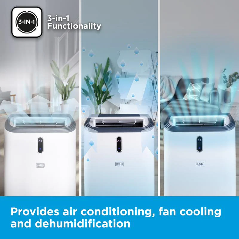 Black+Decker BXAC40018GB 3-i-1 bærbar smart klimaanlæg 16000 BTU