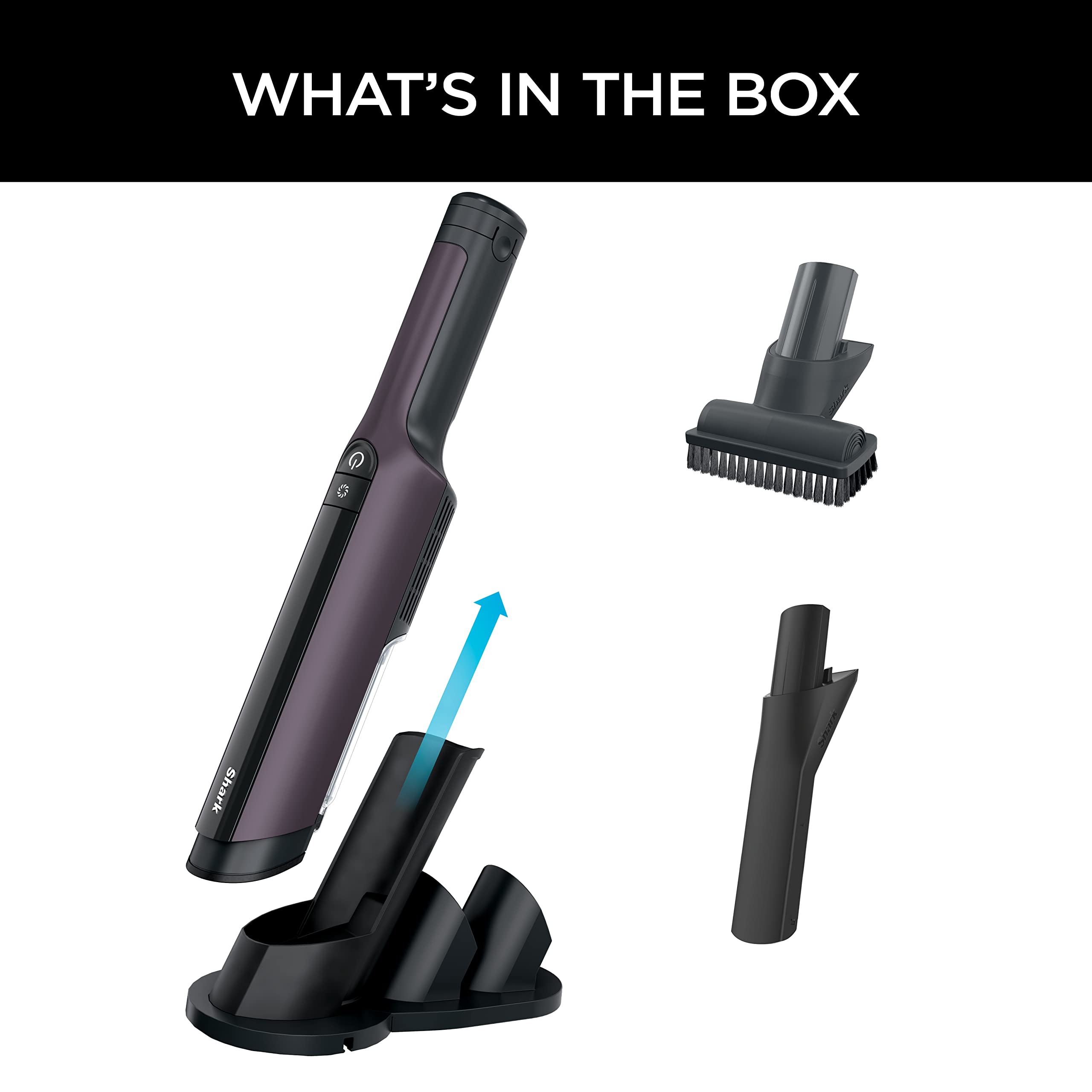 Shark WV410PR WANDVAC Akku-Handstaubsauger (Modelljahr 2025). Ultraleicht und tragbar mit starker Saugkraft und Tierhaar-Aufsätzen. Ideal für Auto und Haushalt. Violett.