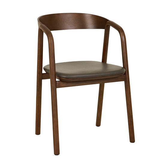 Inlay Dining Chair | Espresso Oak and Leather