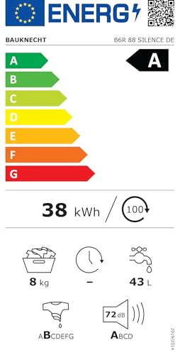 2025 Bauknecht B6R 88 SILENCE DE Vaskemaskine / 8 kg / Frontbetjent / Supreme Silence / Energiklasse A-20% / 1400 o/min / ZEN Motor / Meget stille / Damp 3.0 – 3 kraftfulde dampteknologier