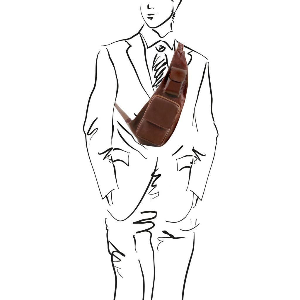 Leather crossover bag | TL141352 men's sling bag