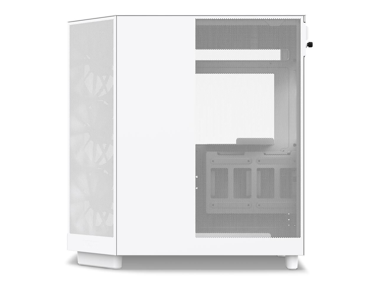 2025 NZXT H6 FLOW - Kompakt dobbeltkammer-midtower-kabinet med airflow. Hvid. CC-H61FW-01
