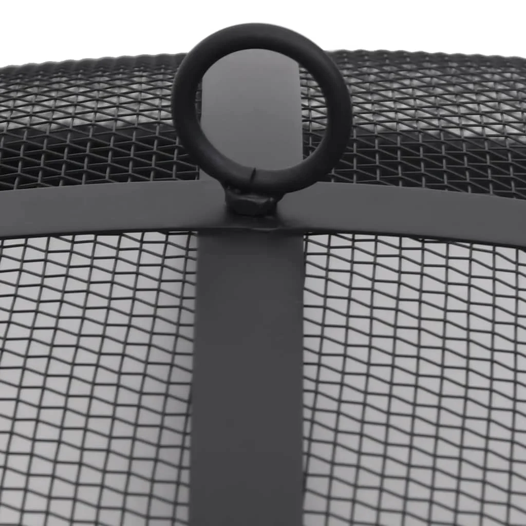 2025 76 cm Edelstahl-Feuerschale mit Rost, Kocher, Schürhaken und Funkenschutzgitter