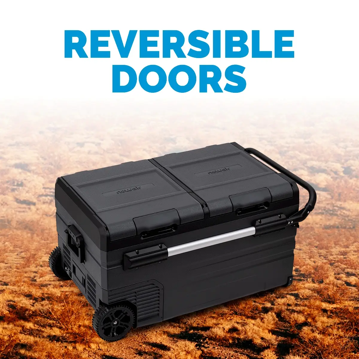 2025 Newair® Bærbar Elektrisk Campingkøletaske. 80 liter. 12V/24V DC