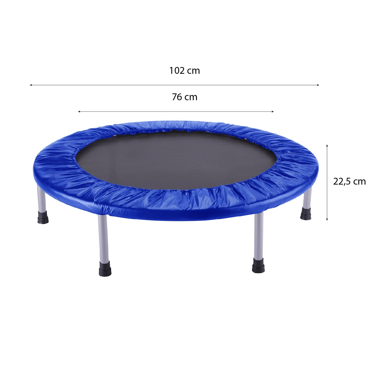 Elastisk Trampolinseng Udendørs Legetøj Fitness Blå Ø102x22,5 Cm