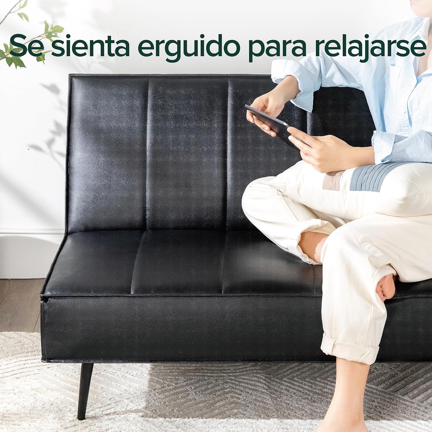 Zinus Quinn Click Clack sovesofa - 2-i-1 foldbar sovesofa - Velegnet til gæsteværelser og små rum - Grå