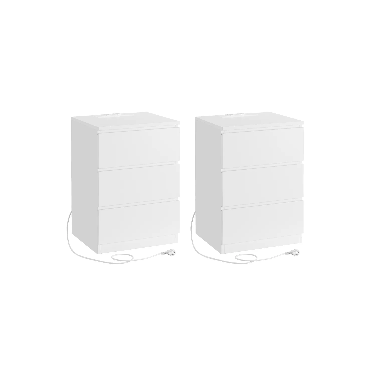 Natbord med ladestation, skuffer og USB-porte