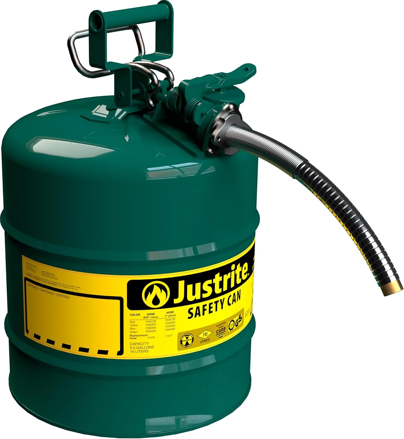 5-Gallon Type II Red Safety Gas Can – OSHA-Approved Steel Fuel Container with Flame Arrester, Self-Closing Lid & 1