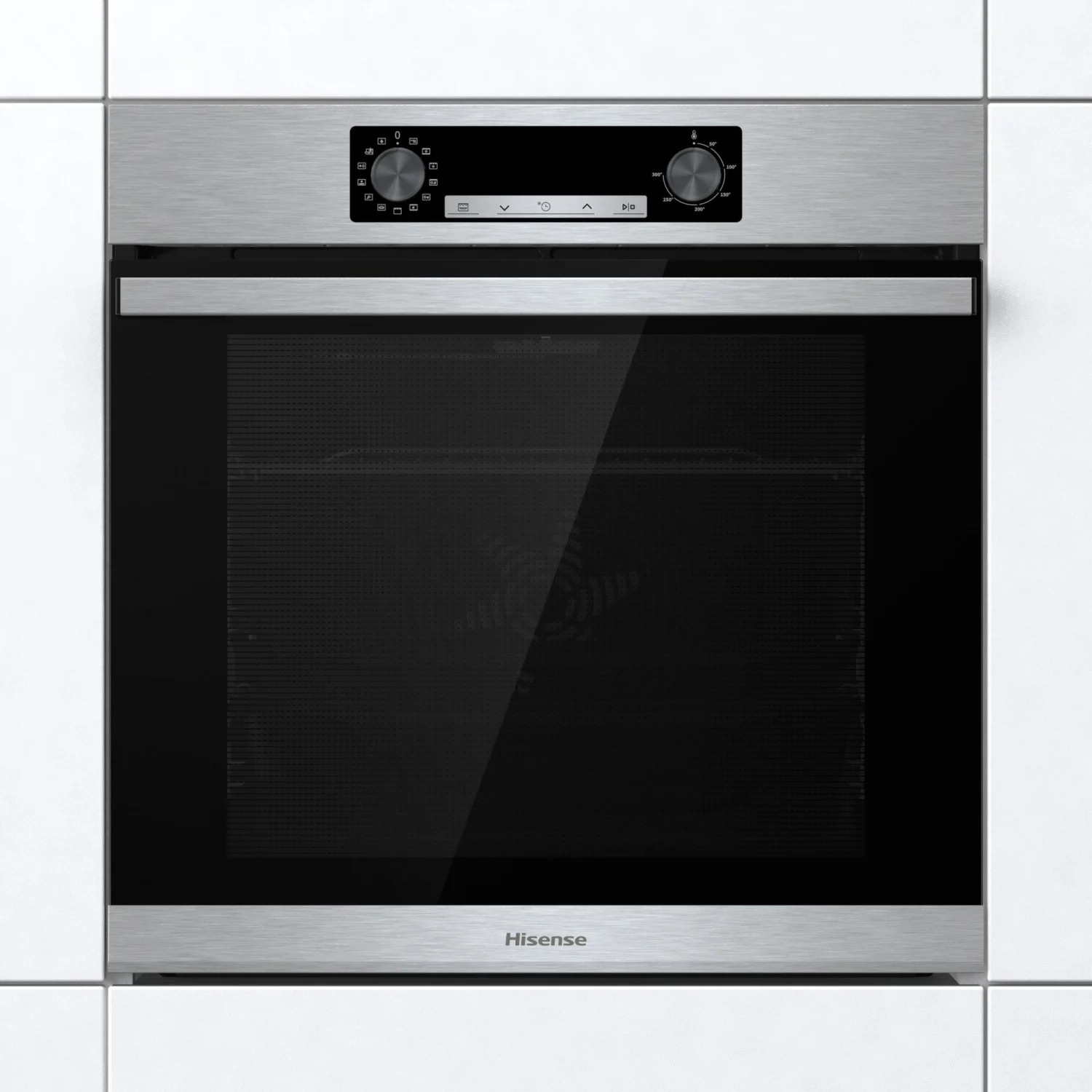Hisense BSA65226AX Multifunktionsbackofen, 3,5 kW, 77 l, Klapptür, 9 Kochfunktionen, Energieeffizienzklasse A – Grau