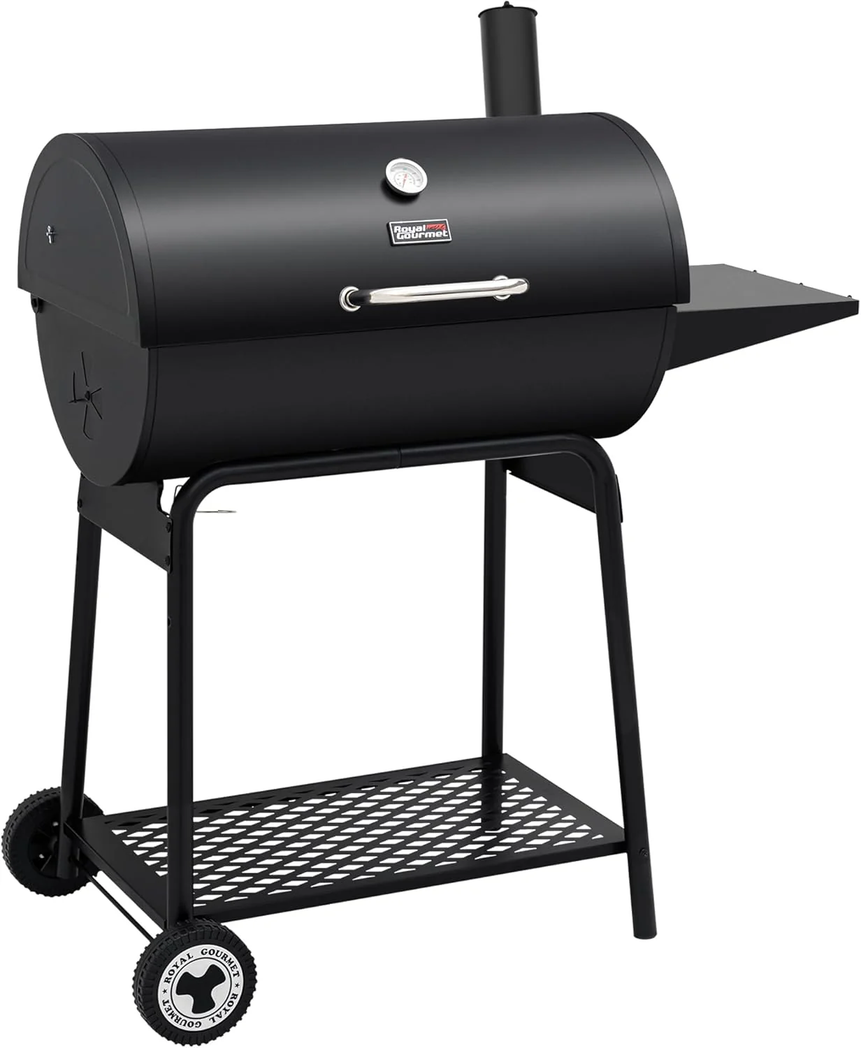 2025 Royal Gourmet CC1830 76 cm kulgrill med sidebord. Udendørs grill med 627 kvadrattomme madlavningsplads til have, terrasse og fester. Sort