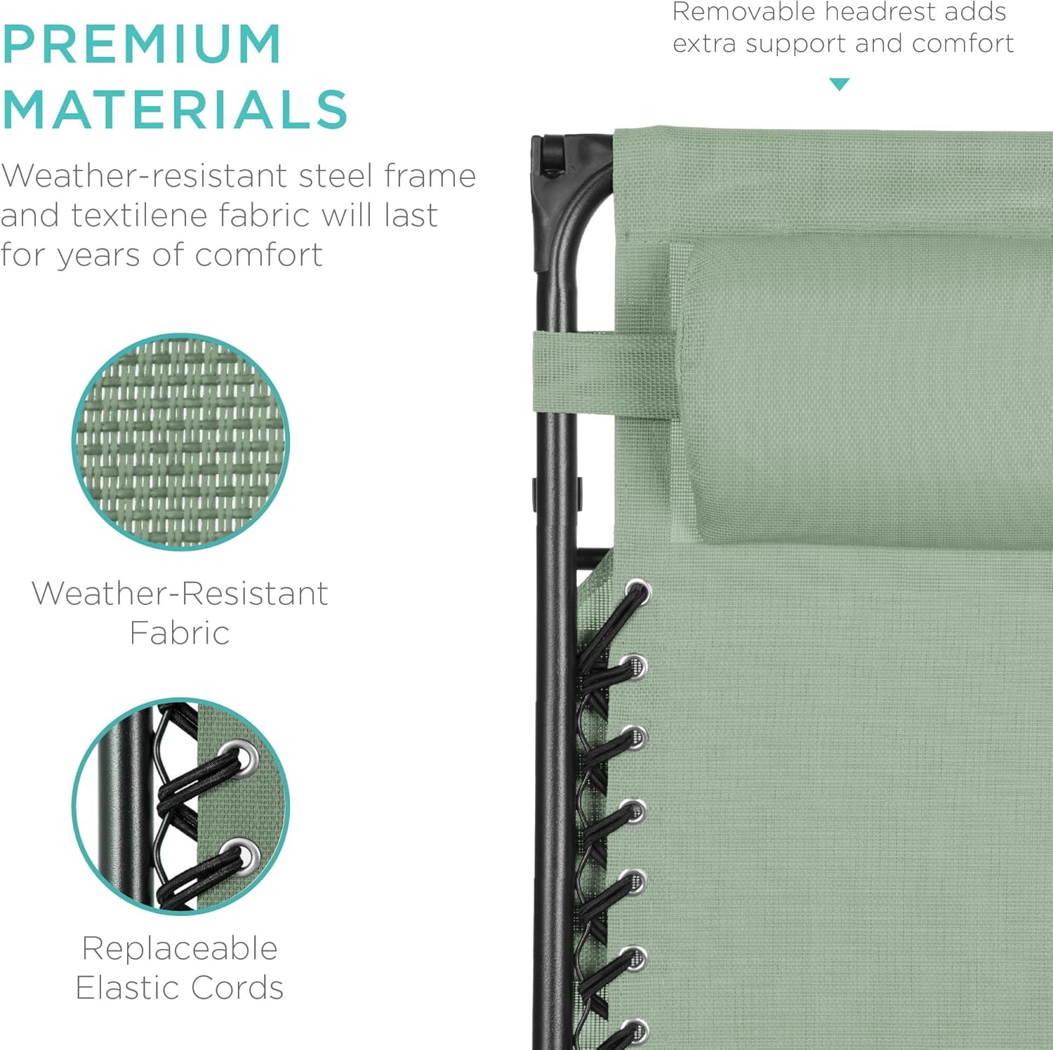 Bedste valg – Zero Gravity-lænestol til terrassen. Justerbar og foldbar udendørsstol med baldakin, nakkepude og sidebakke. Textilene – Påfugleblå