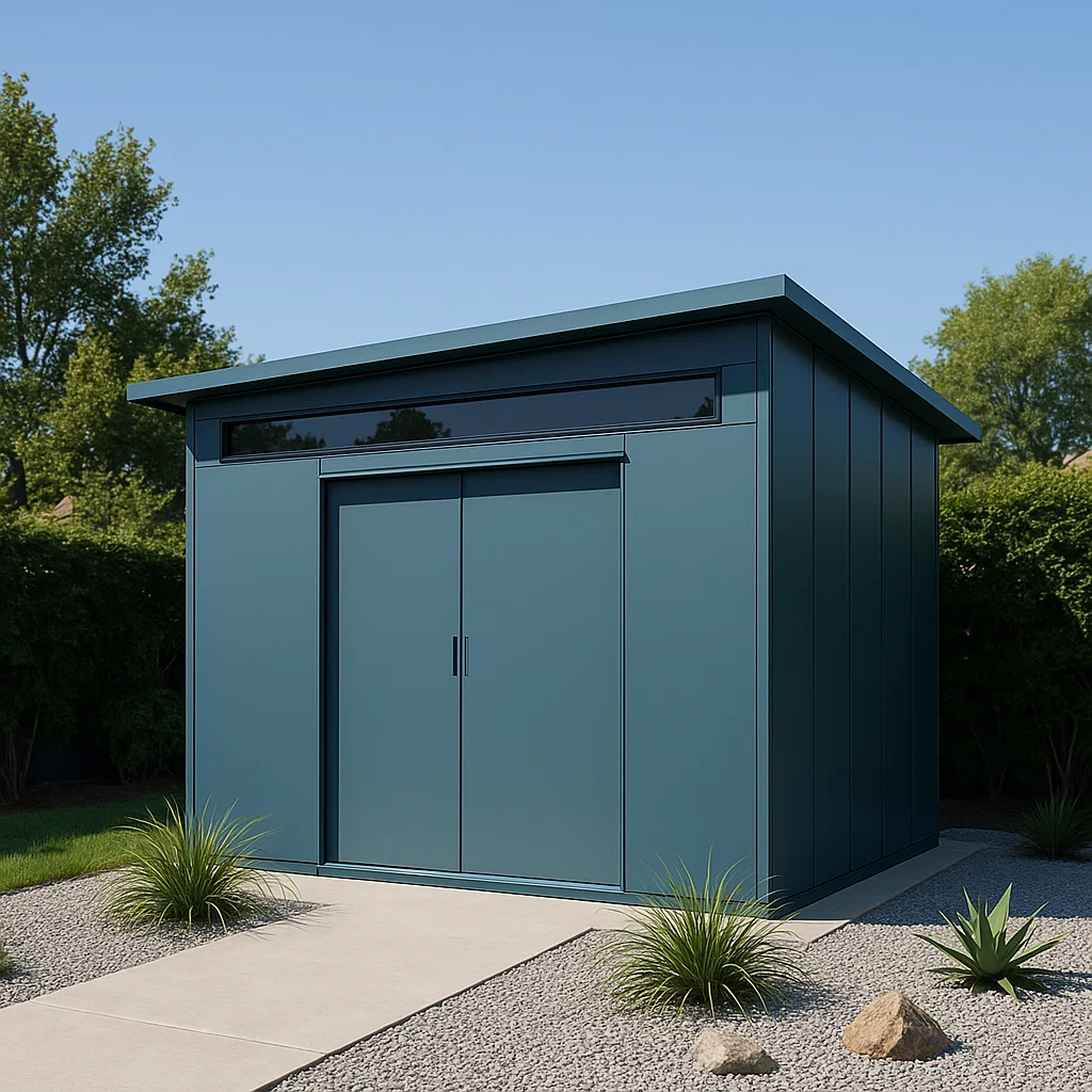 Abri de jardin en métal bleu foncé, acier pour usage extérieur, 230 x 200 x 215 cm nbJiWWa191bl